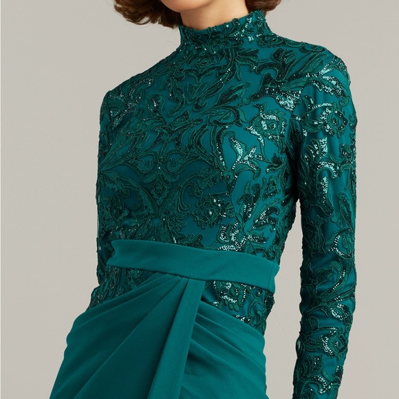 Brioni Sequin Embroidered Tadashi Shoji Draped Gown - Picture 4 of 4